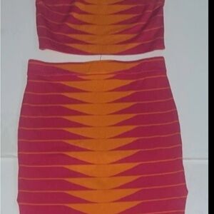 Fashion Nova Innocence Stripe Maxi Skirt Set